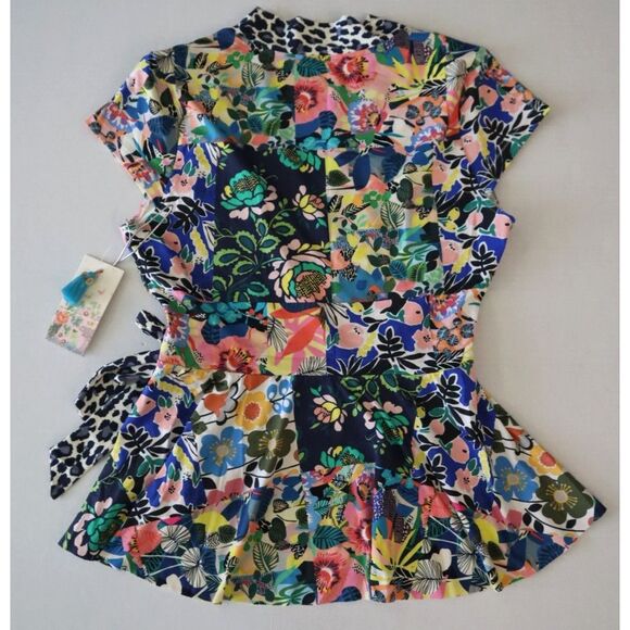 Johnny Was CSW7620 Women's Sz S Multi Layla Floral Wrap Tankini Top - Picture 7 of 9